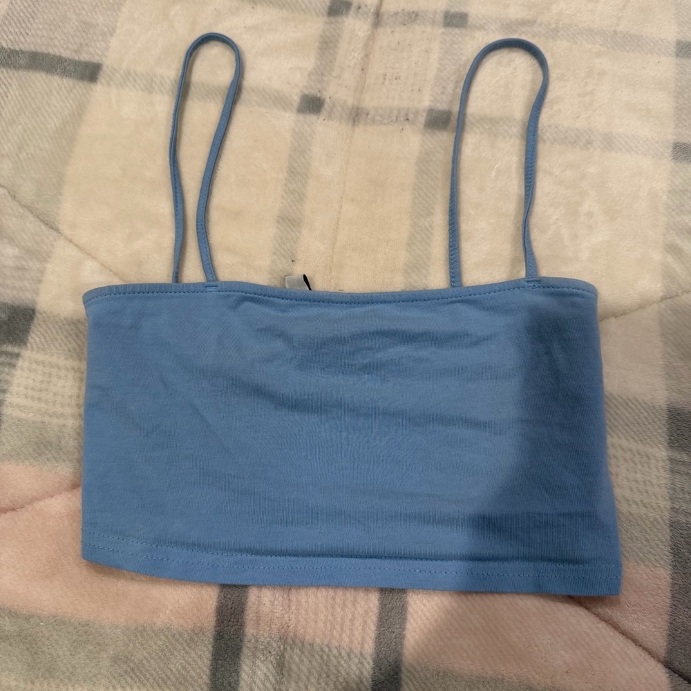 Divided Blue Crop Top